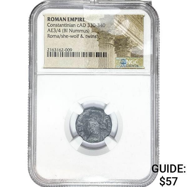 Roman Constantinian cAD 330-340 AE3/4 BI Nummus NGC