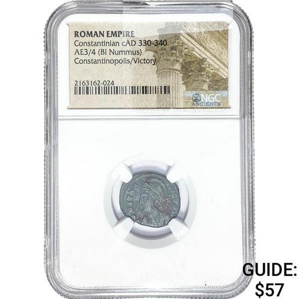 Roman Constantinian cAD 330-340 AE3/4 BI Nummus NGC