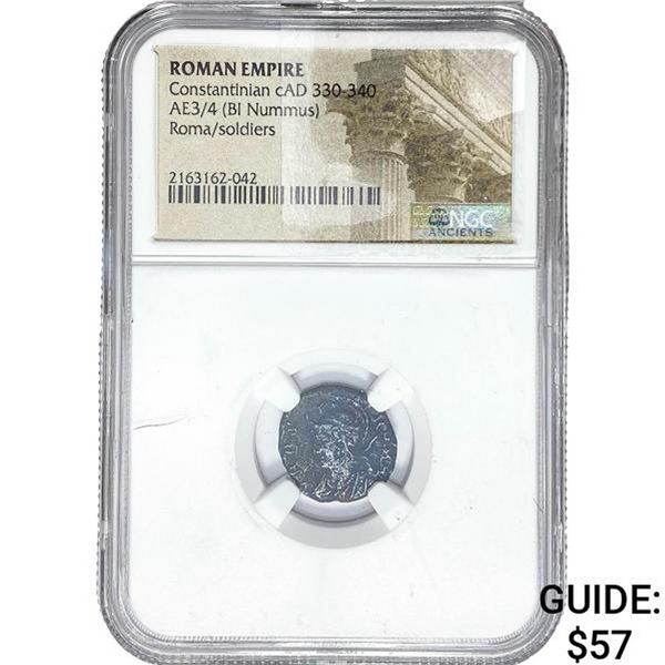 Roman Constantinian cAD 330-340 AE3/4 BI Nummus NGC