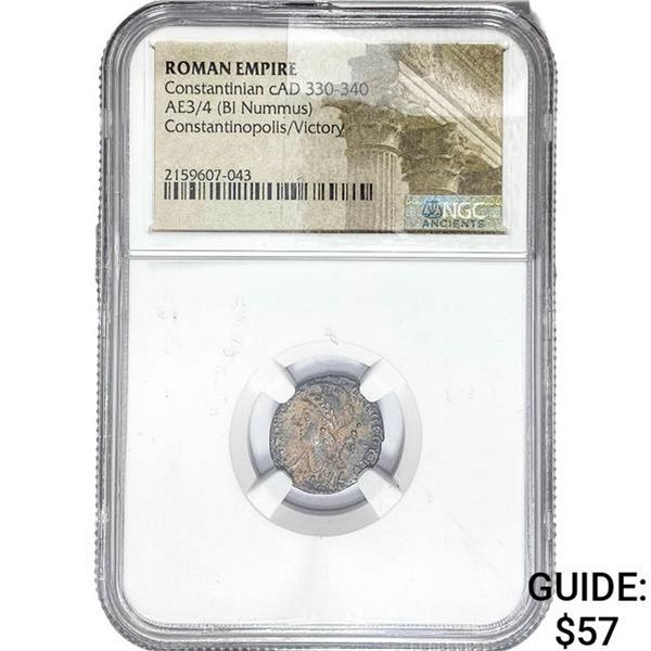 Roman Constantinian cAD 330-340 AE3/4 BI Nummus NGC
