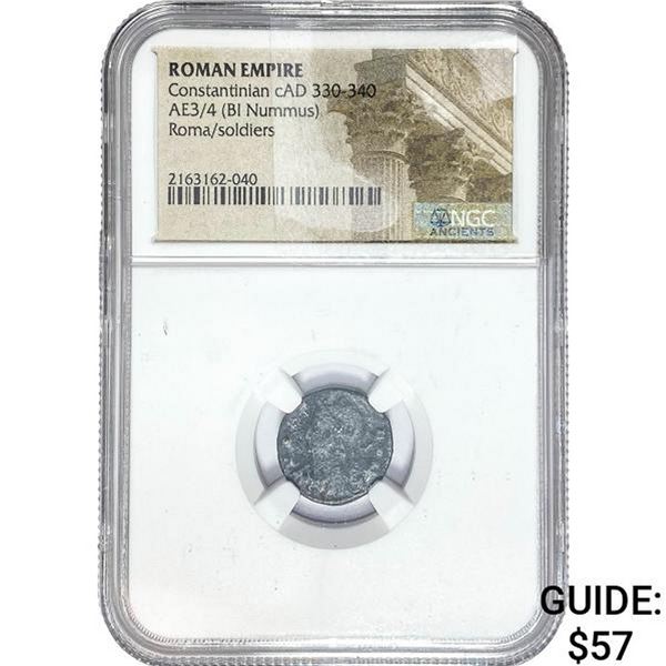 Roman Constantinian cAD 330-340 AE3/4 BI Nummus NGC