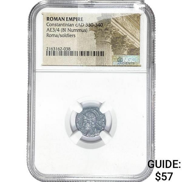 Roman Constantinian cAD 330-340 AE3/4 BI Nummus NGC
