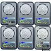Image 2 : [6]2021 Silver Morgan/Peace Dollar Set NGC MS70