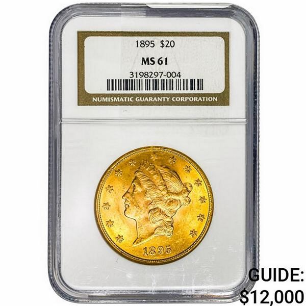 1895 $20 Gold Double Eagle NGC MS61