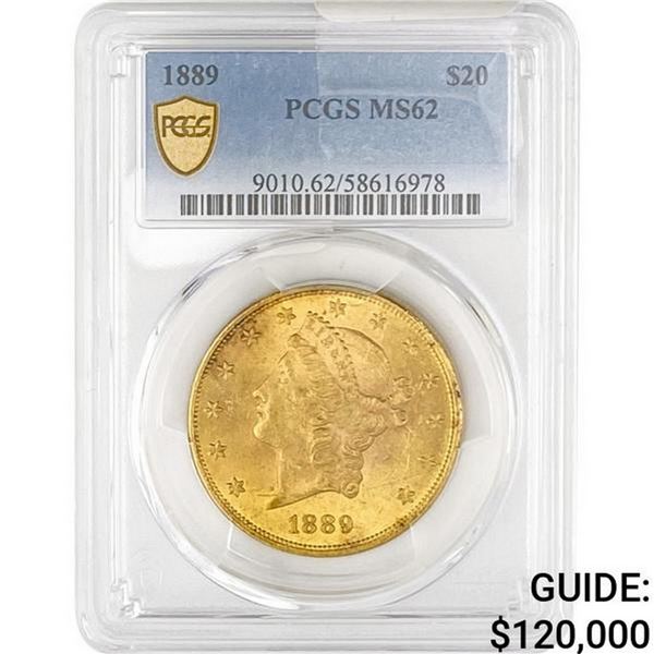 1889 $20 Gold Double Eagle PCGS MS62