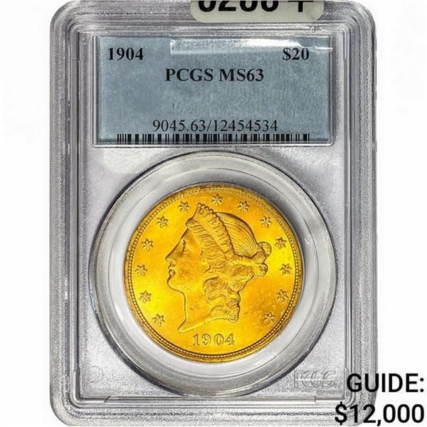 1904 $20 Gold Double Eagle PCGS MS63