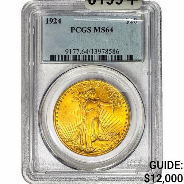 1924 $20 Gold Double Eagle PCGS MS64