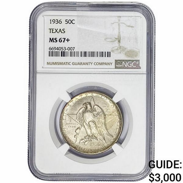 1936 Texas Half Dollar NGC MS67+