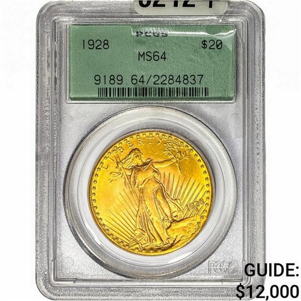 1928 $20 Gold Double Eagle PCGS MS64
