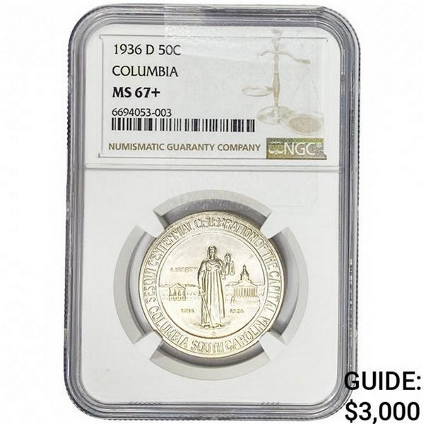 1936-D Columbia Half Dollar NGC MS67+