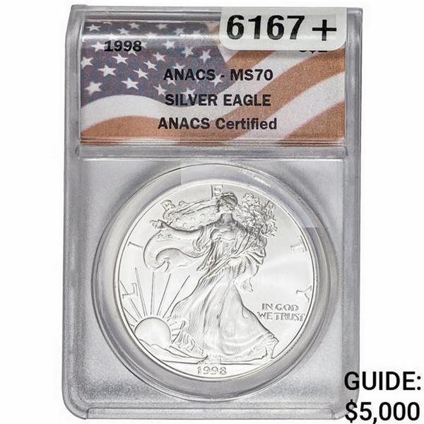 1998 Silver Eagle ANACS MS70