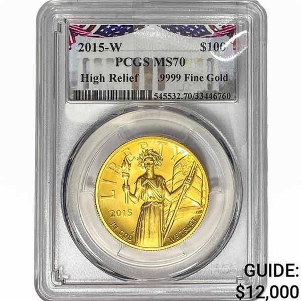 2015-W 1oz $100 Gold Liberty PCGS MS70