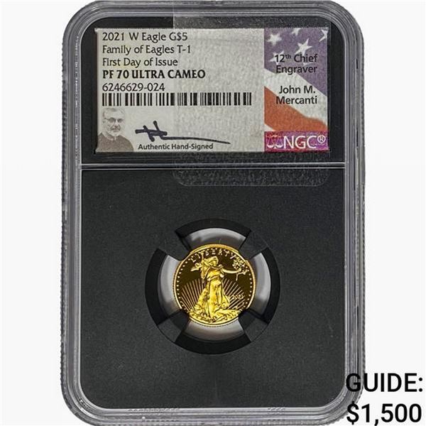 2021-W 1/10oz $5 Gold Eagle NGC PF70 UC