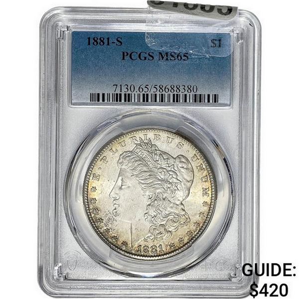 1881-S Morgan Silver Dollar PCGS MS65