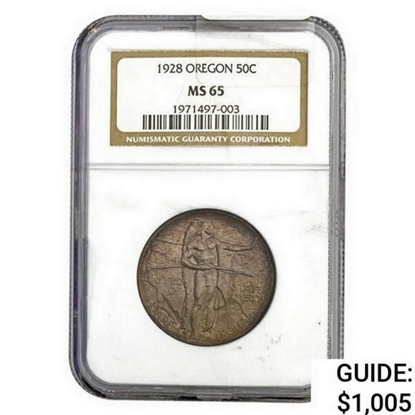 1928 Oregon Trail Half Dollar NGC MS65