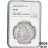 1921 Morgan Silver Dollar NGC MS65