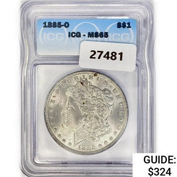 1885-O Morgan Silver Dollar ICG MS65