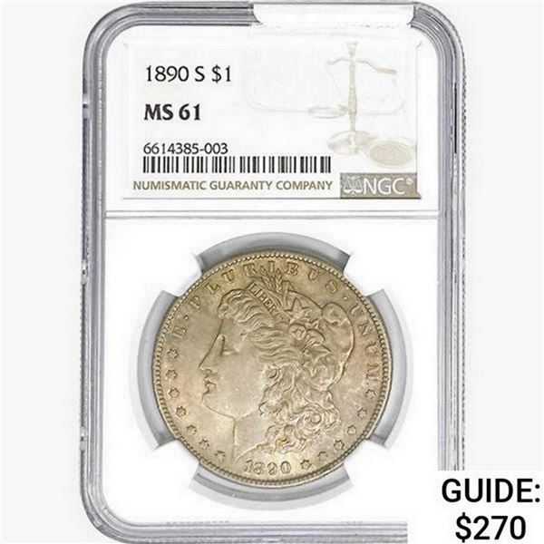 1890-S Morgan Silver Dollar NGC MS61
