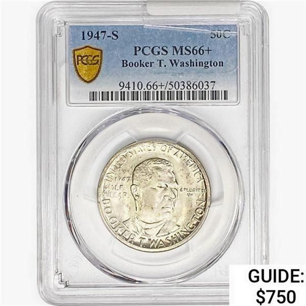 1947-S Booker T Half Dollar PCGS MS66+