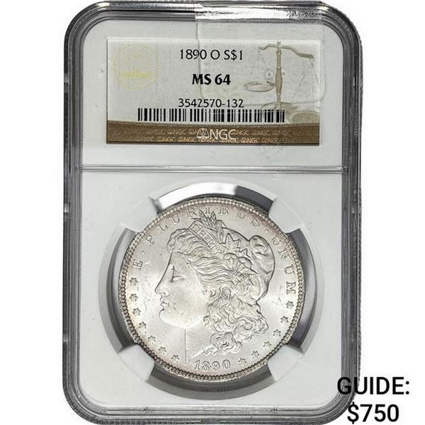 1890-O Morgan Silver Dollar NGC MS64