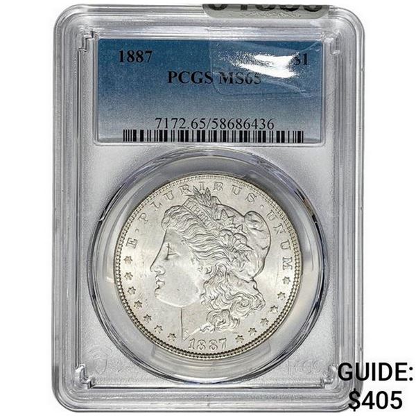 1887 Morgan Silver Dollar PCGS MS65