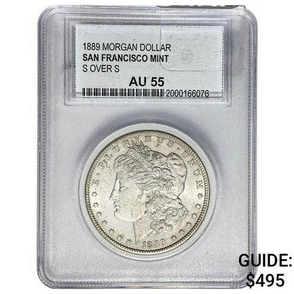 1889-S/S Morgan Silver Dollar PCC AU55