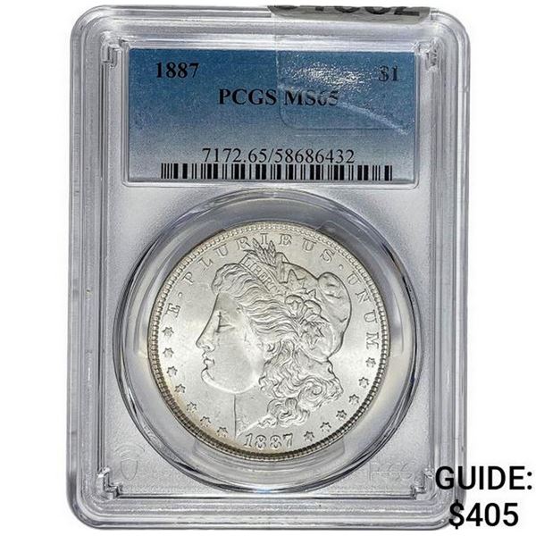 1887 Morgan Silver Dollar PCGS MS65
