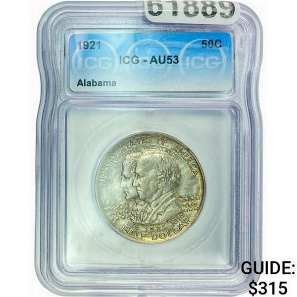 1921 Alabama Centennial Half Dollar ICG AU53