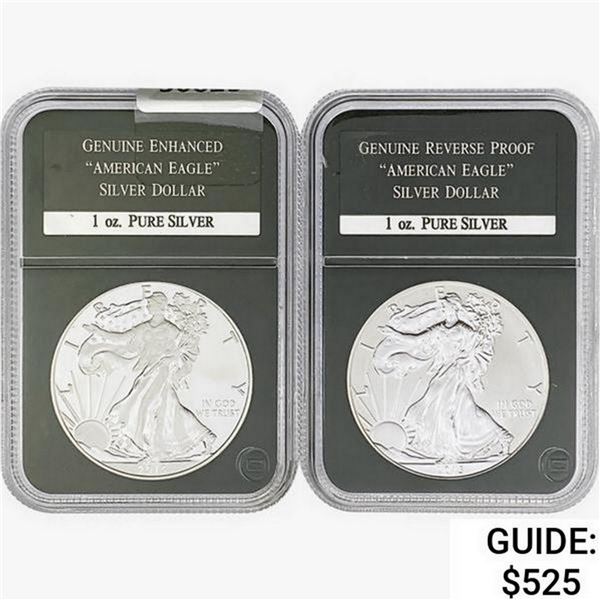 [2 Coins] 2013 Silver Eagle PCS Genuine