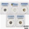 [5 Coins]1957 Roosevelt Dime PCGS MS66