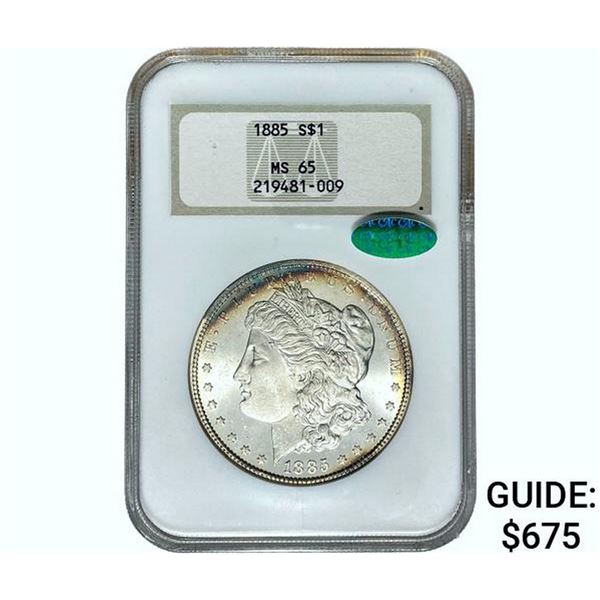 1885 CAC Morgan Silver Dollar NGC MS65
