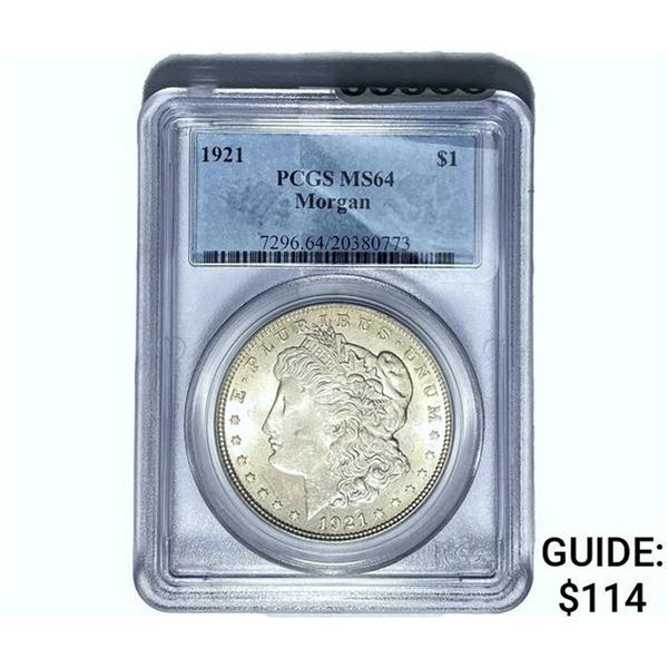 1921 Morgan Silver Dollar PCGS MS64