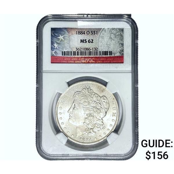 1884-O Morgan Silver Dollar NGC MS62