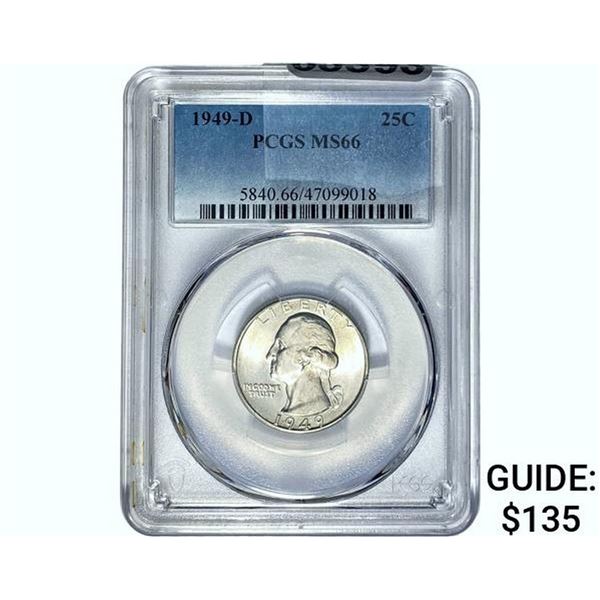 1949-D Washington Silver Quarter PCGS MS66