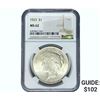 Image 1 : 1923 Silver Peace Dollar NGC MS62