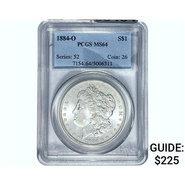 1884-O Morgan Silver Dollar PCGS MS64