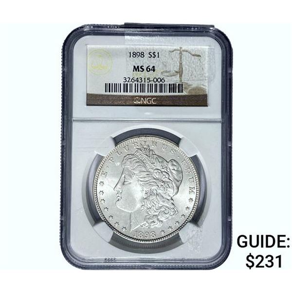 1898 Morgan Silver Dollar NGC MS64