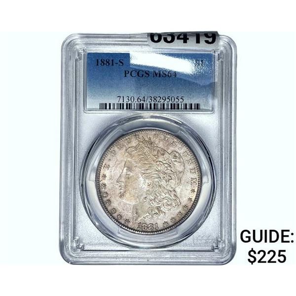 1881-S Morgan Silver Dollar PCGS MS64