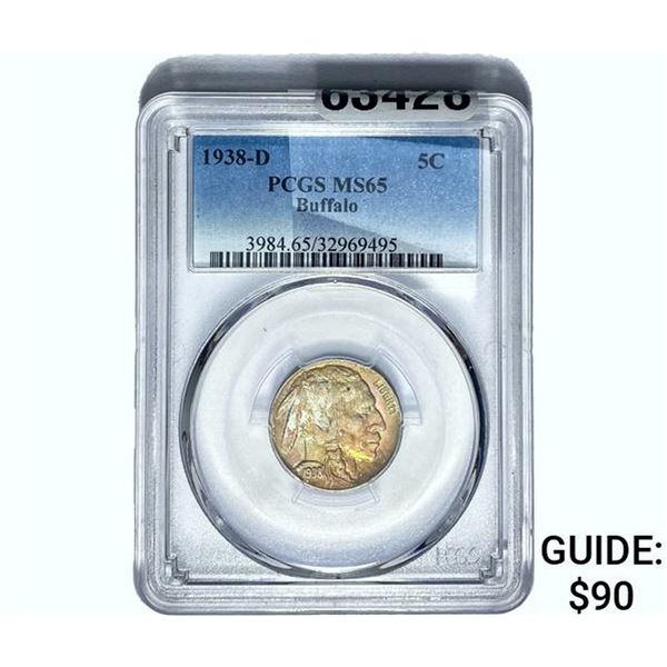 1938-D Buffalo Nickel PCGS MS65
