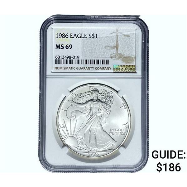 1986 Walking Liberty Dollar NGC MS69