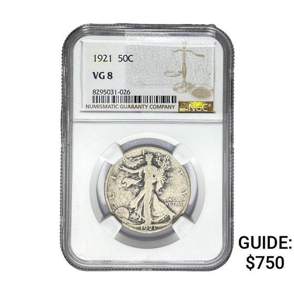 1921 Walking Liberty Half Dollar NGC VG8