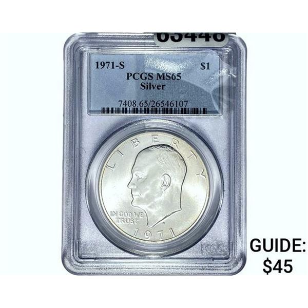 1971-S Eisenhower Dollar Silver PCGS MS65