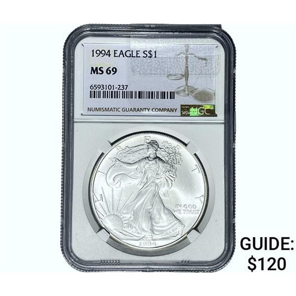 1994 Silver Eagle NGC MS69