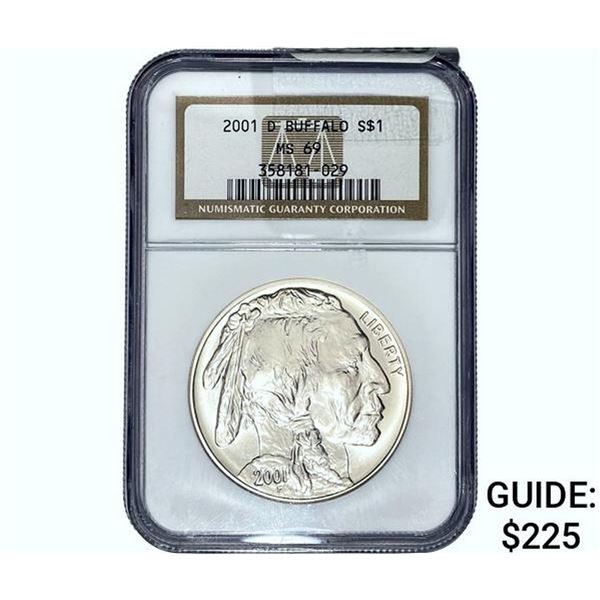 2001-D Silver Buffalo Dollar NGC MS69