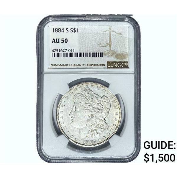 1884-S Morgan Silver Dollar NGC AU50