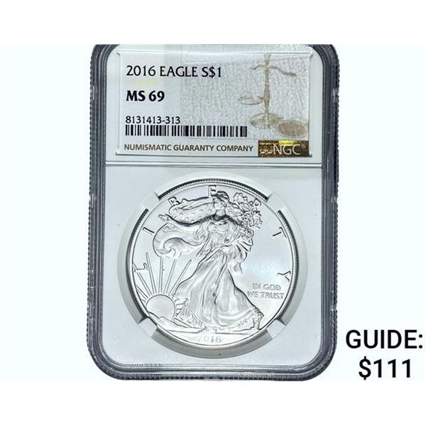 2016 $1 Silver Eagle NGC MS69