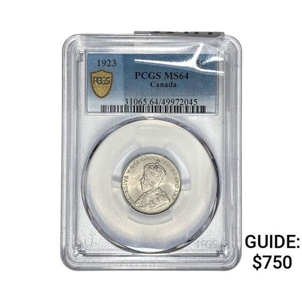 1923 Canada 5 Cents PCGS MS64 Canada