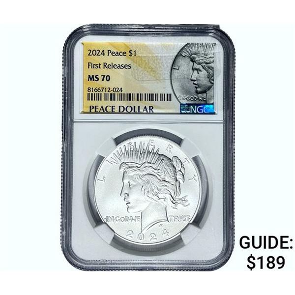 2024 Silver Peace Dollar NGC MS70 First Release