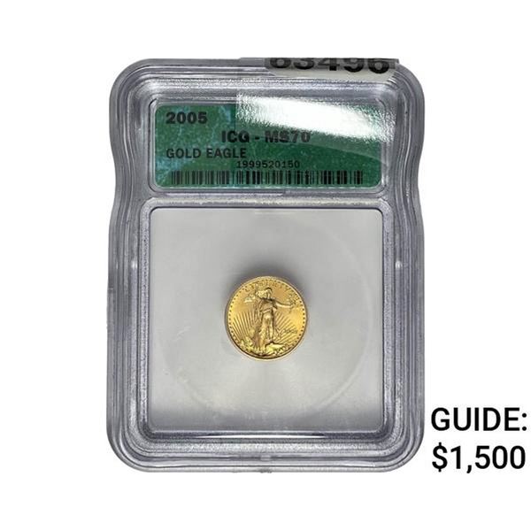 2005 $5 Gold Eagle ICG MS70