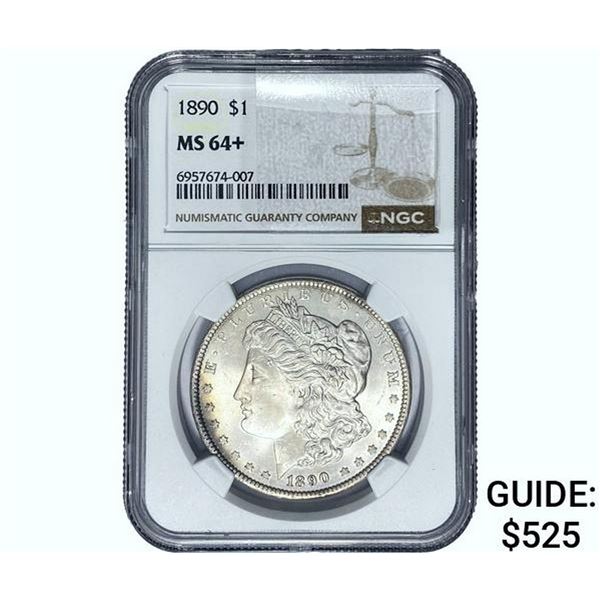 1890 Morgan Silver Dollar NGC MS64+